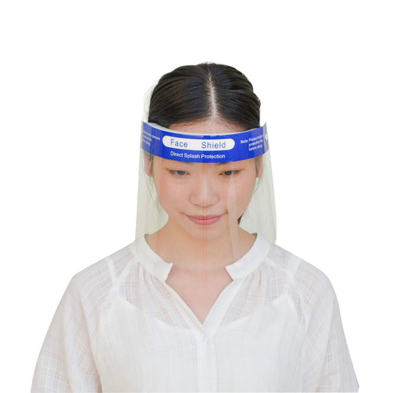 Faixa de proteção facial de plástico transparente reutilizável com logotipo personalizado e esponja